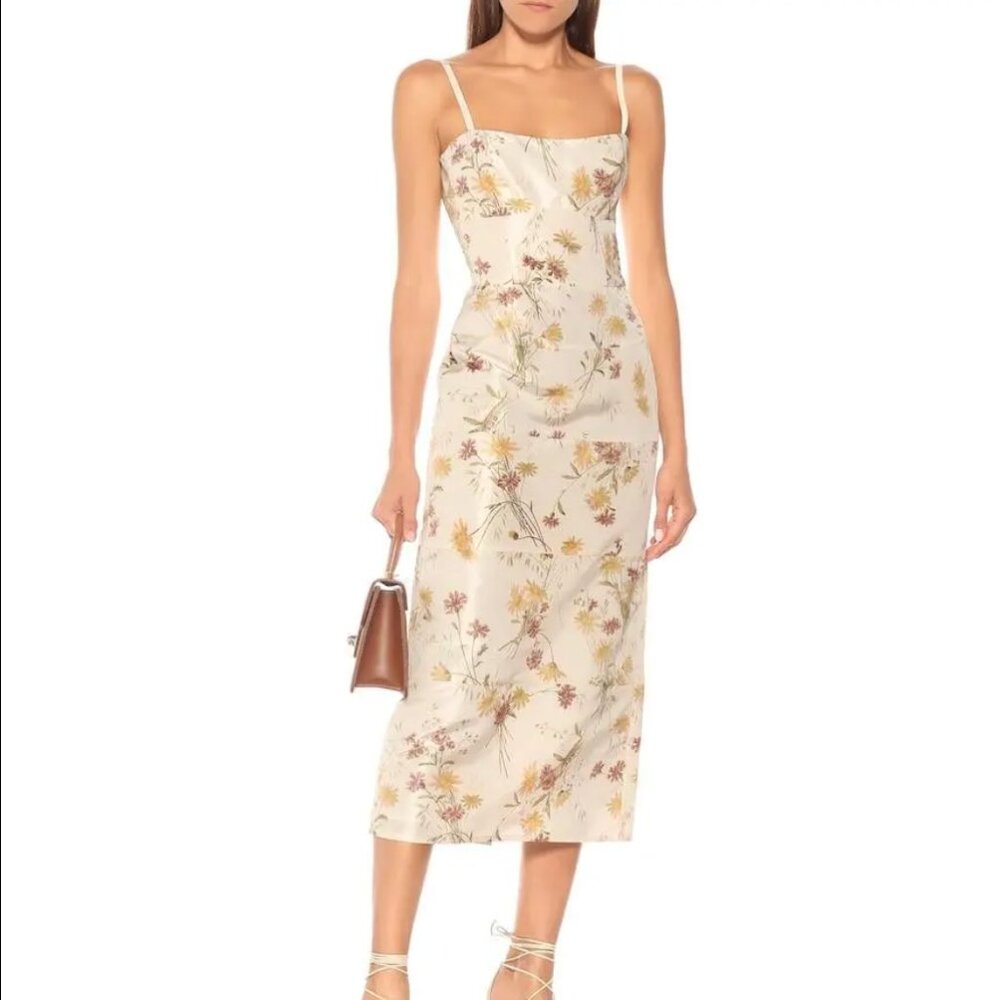 Brock Collection Floral Silk Midi Dress
